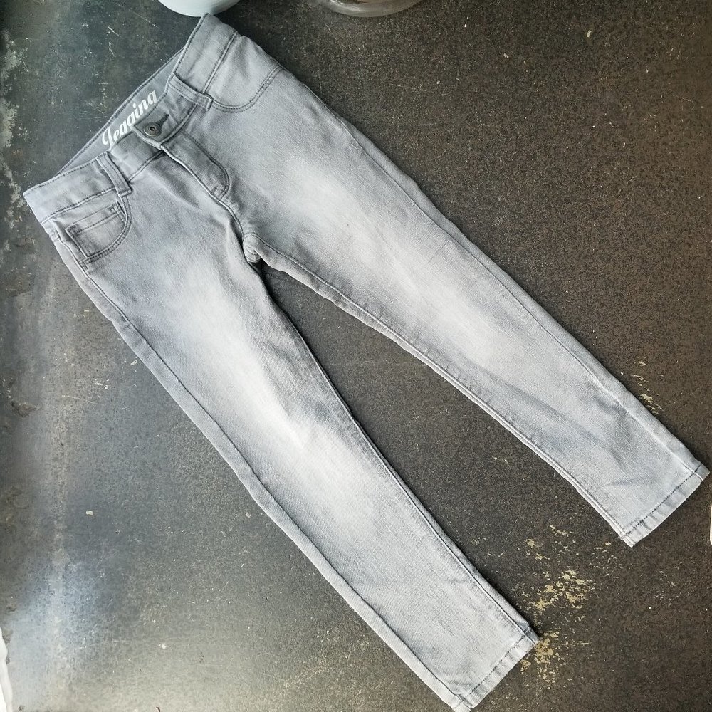 Girls Skinny Jean Jeggings Grey Size 6